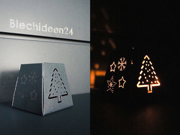 Windlicht | Teelichthalter | Deko aus Metall | Tischdeko | Winter | Weihnachten